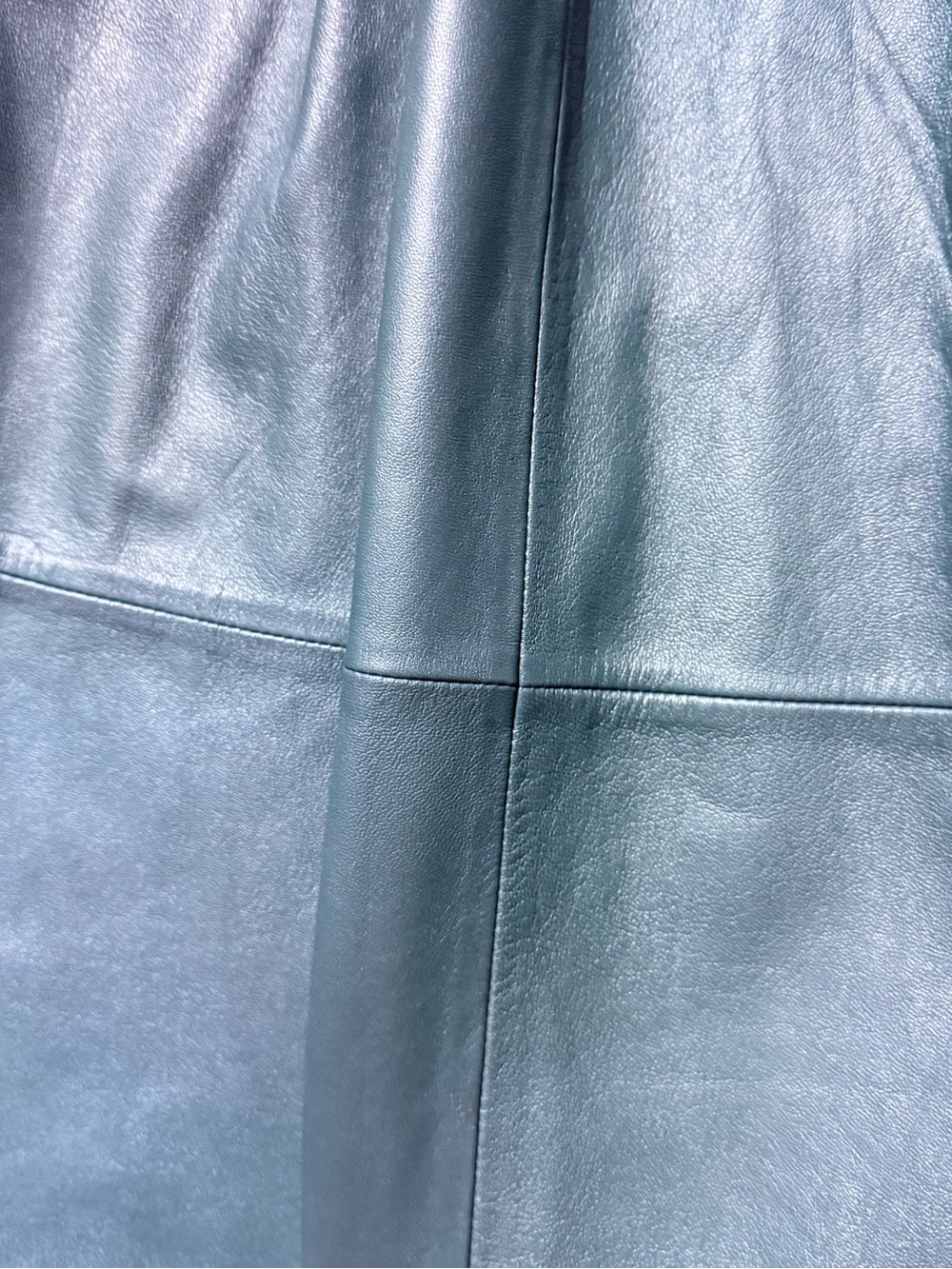 Tibi Green Leather A-Line Pleated Midi Skirt Size 6 - Picture 5 of 9